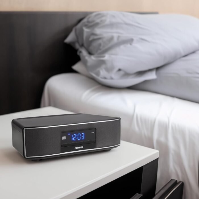 AIWA Exos Home Speaker, Premium 30W RMS Sound System with CD Player, Bluetooth Connectivity, FM Radio, Optical Digital Input, Dual 1” Tweeters + Dual 2” Bass Units, IR Remote Control - Image 9