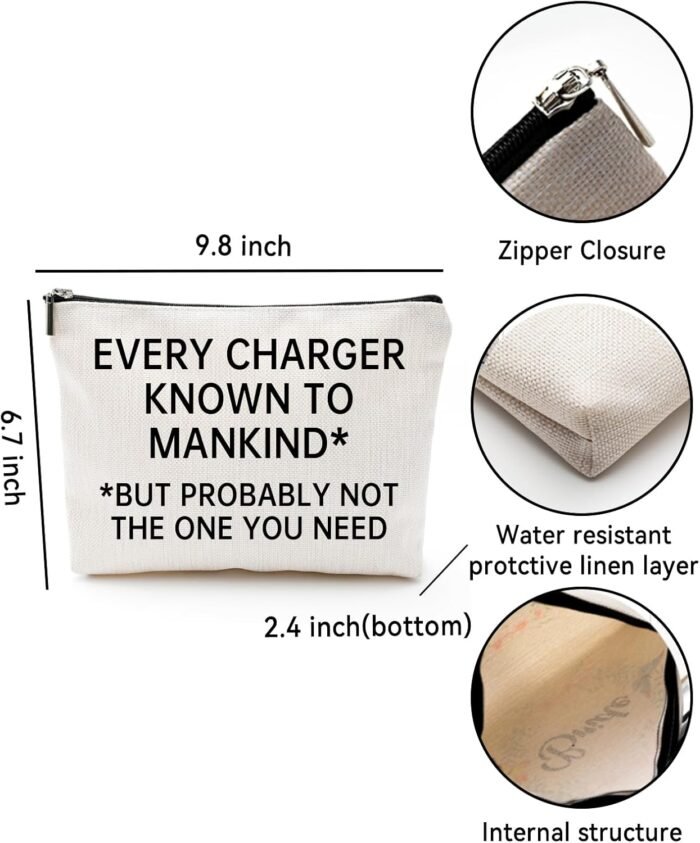 Travel Cable Organizer Pouch Electronic Accessories Carry Case Portable Waterproof Storage Bag, Gift for Gadget Lovers or Frequent Flyers, Christmas Gifts for Dad, Husband, Man, Mum, Sisters - Image 2