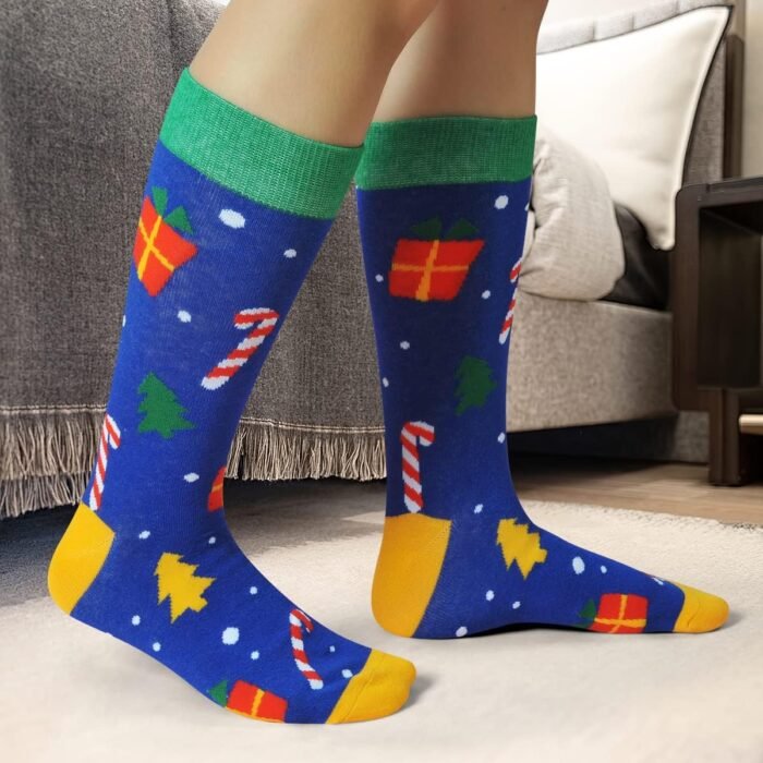 Gellwhu Men's Christmas Socks, Christmas Gifts for Men Women Stocking Stuffers Large Holiday Fun Novelty Cotton Socks - Image 5