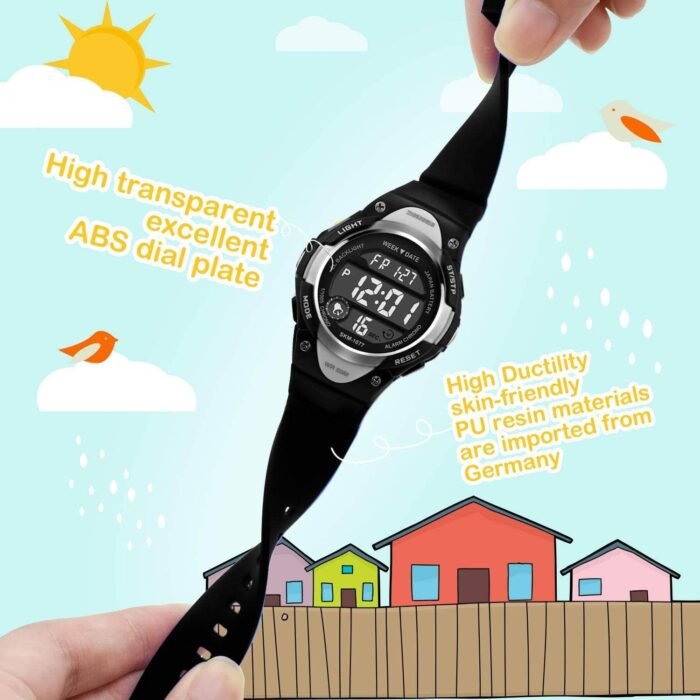 cofuo Boys Girls Sport Digital Watch, Kids Outdoor Waterproof Electronic Watches with LED Alarm Stopwatch - Image 2