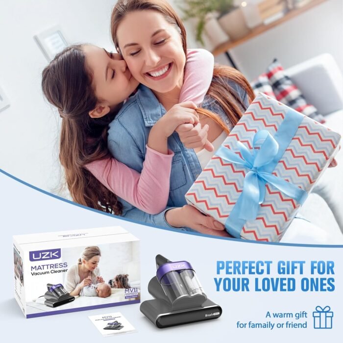 Mattress Vacuum Cleaner, UV Bed Vacuum Cleaner,16Kpa Powerful Handheld Vacuums with Heating & Ultrasonic & Anion for Mattress Bed Home Dust Pet Hair,500W(Corded,Purple) - Image 7