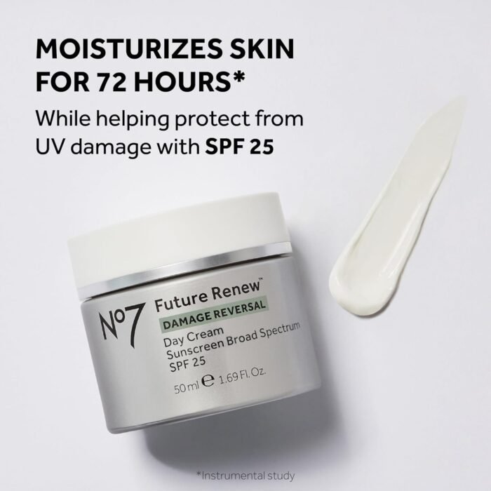 No7 Future Renew Damage Reversal Day Cream SPF 25 - Anti Aging Face Cream with SPF for Visible Sun Damage - Protects, Moisturizes & Reverses Dullness - Suitable for All Skin Types (1.69 Fl Oz) - Image 2