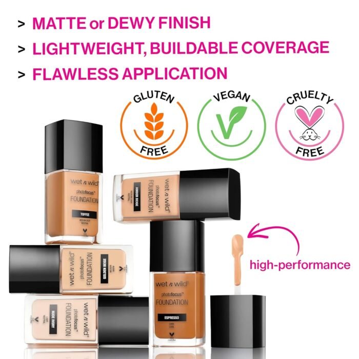 wet n wild Photo Focus Dewy Liquid Foundation Makeup, Buff Bisque - Image 5