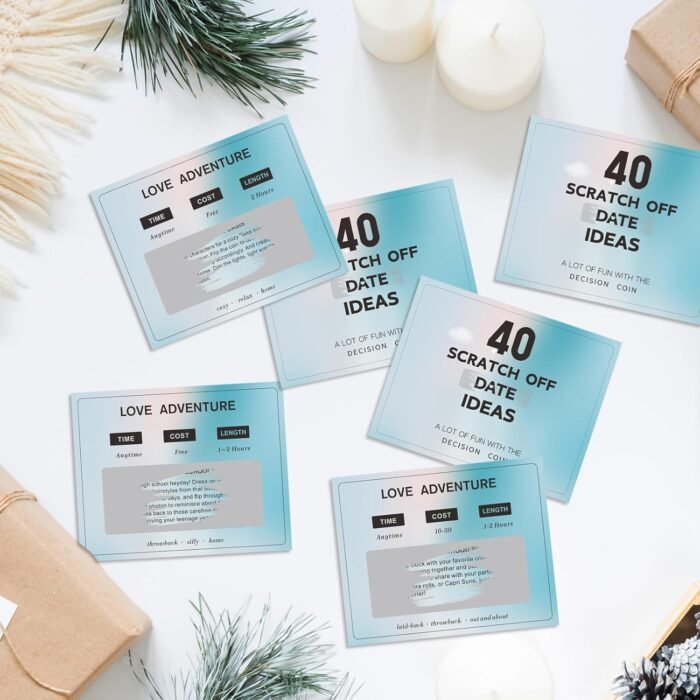 Valentines Day Gifts for Her Him, 40 Scratch Off Date Ideas Gifts for Boyfriend Girlfriend, Anniversary Birthday Engagement Couple Gifts Christmas Stocking Stuffers for Adults Men Women Husband Wife - Image 5