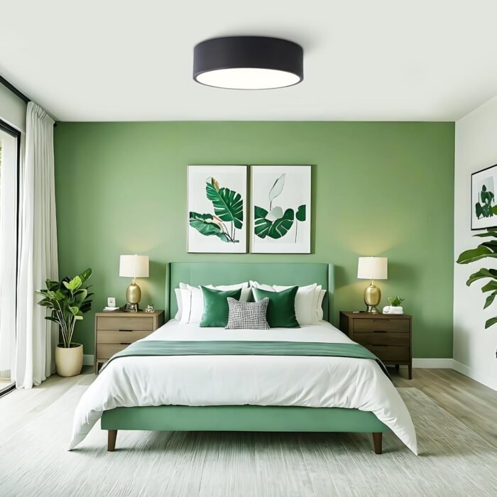 Modern Dimmable Round LED Flush Mount Ceiling Light Fixture, Mounted Ceiling Lighting Fixtures Black,5CCT 2700-6000K,Ceiling Lamp for Kitchen Hallway Bedroom Laundry Room Hall Entryway,11.8" - Image 7
