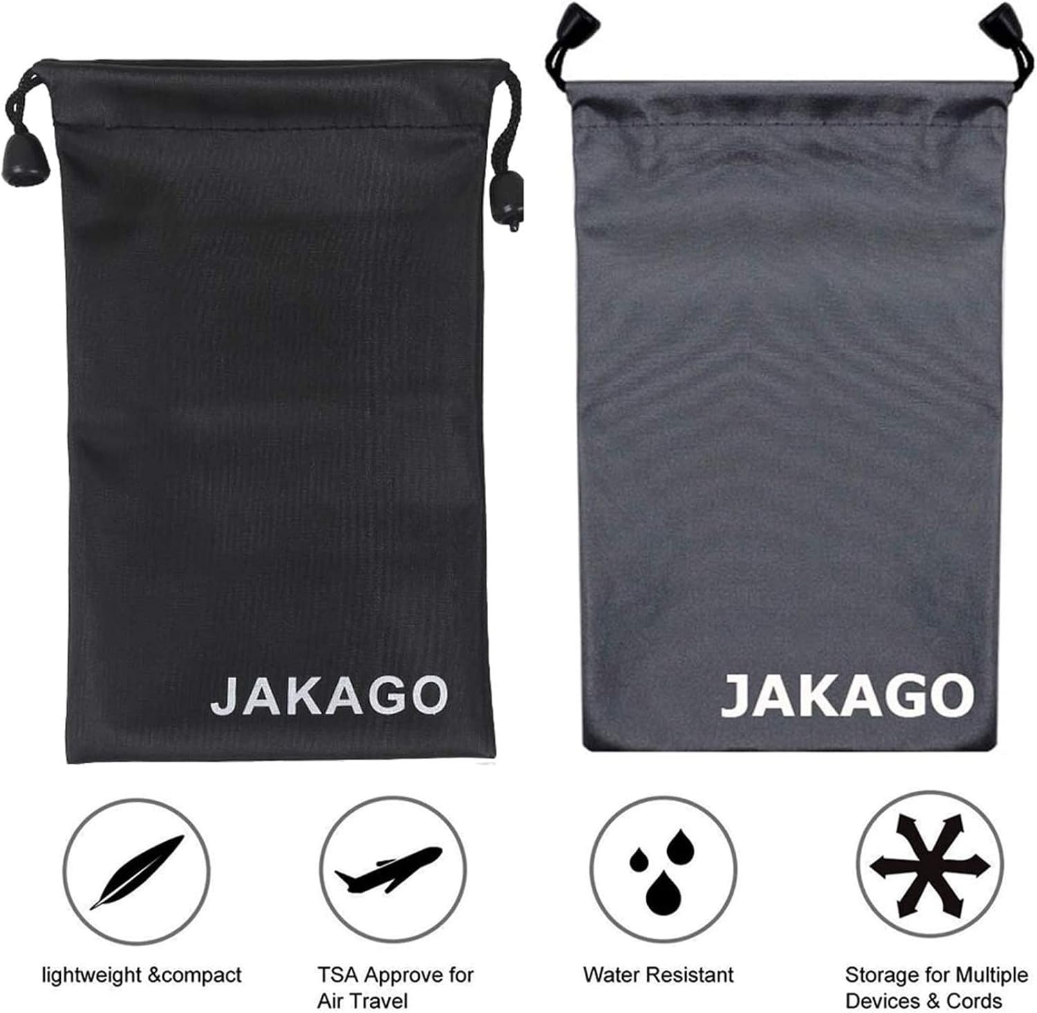 JAKAGO 2 Pack Cell Phone Storage Bag Soft Microfiber Glasses Sleeve Pouch Waterproof Sunglasses Bag Electronic Gadgets Case Cover With Drawstring Closure - Image 8