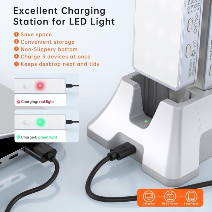 LED Closet Light with Charging Station, 3 Color Temperatures 30LEDs Dimmer Rechargeable Motion Sensor Under Cabinet Lighting with Remote Control, Wireless Stick-on Night Light for Kitchen-6 Pcs - Image 3