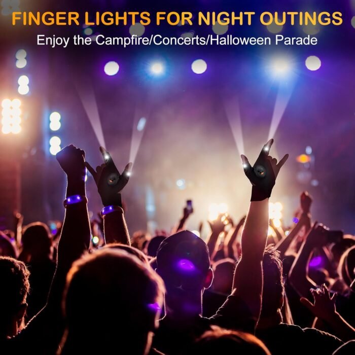 LED Flashlight Gloves Stocking Stuffers For Men Christmas Birthday Gifts For Dad Adults Him Husband Grandpa White Elephant Father's Day Cool Gadgets For Camping Fishing Car Repairing Gloves With Light - Image 7