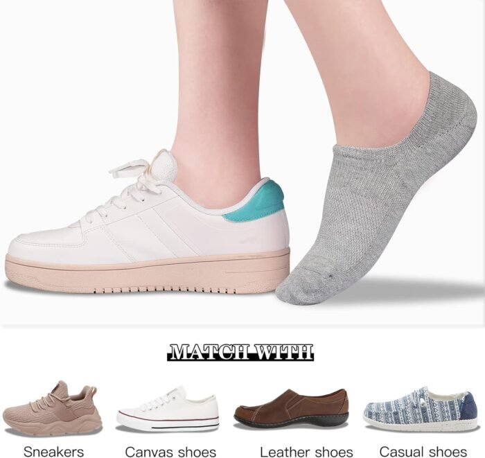 Heatuff No Show Socks Womens Cotton Low Cut Non Slip Casual Socks Invisible Flat Boat Liner Socks (6/9 Pairs) - Image 2