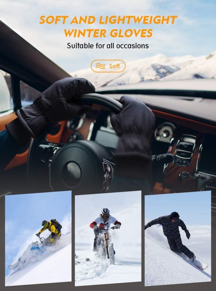 TRENDOUX Winter Gloves for Men Warm: 3M Thinsulate -20℉ Windproof Waterproof Ski Women Glove with Touchscreen Thermal Lining Anti-Slip for Work Cycling Motorcycle Snowboarding - Image 6