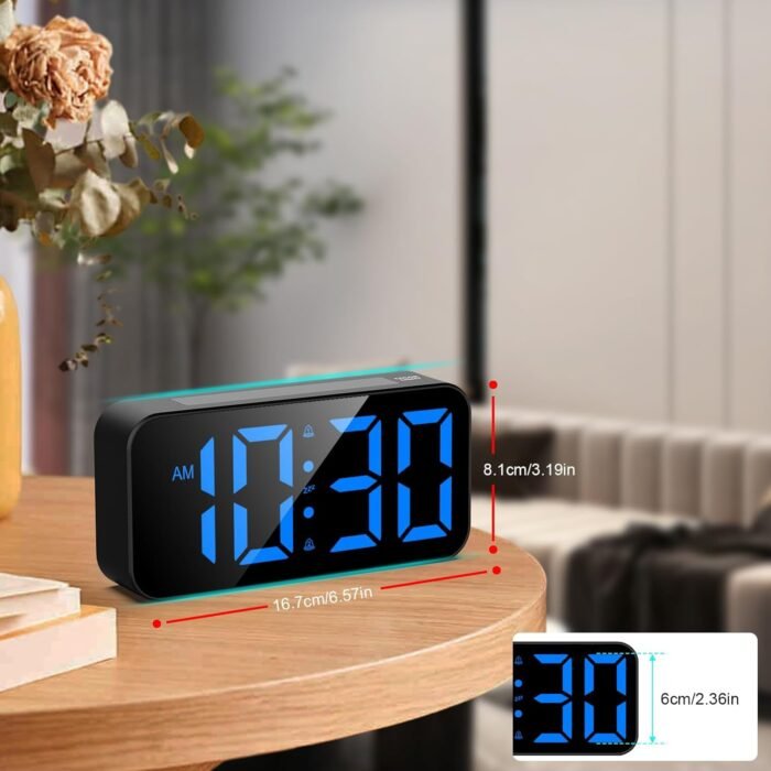 Alarm Clocks for Heavy Sleepers, Vibrating Alarm Clock with Bed Shaker, Night Light, Large Display, Dimmable Loud Clock for Adults Hearing Impaired Deaf Seniors Teens - Image 6