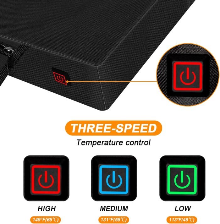 Extra Wide Heated Stadium Seats for Bleachers with 10000mAh Battery Pack, Portable Heated seat Cushion with 3 Level Heat Setting, Foldable Heated Seat Warmer Pad for Outdoor Sports Games - Image 2