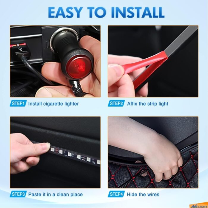 Nilight RGB LED Car Interior Stripe Light with APP Control Multicolor Music Sync Mode Waterproof Car Under-Glow Lighting Lamp Kits Universal Cars Truck ATV UTV - Image 6