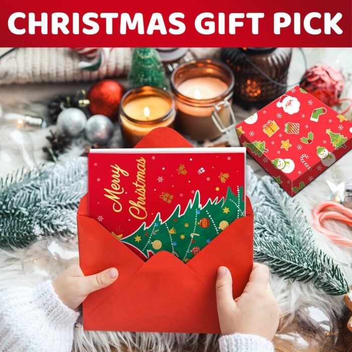 HAPPYPOP Christmas Gifts Stocking Socks for Teens - Christmas Red Snowman Socks Xmas Stocking Stuffers for Women Men With Greeting Card - Image 2