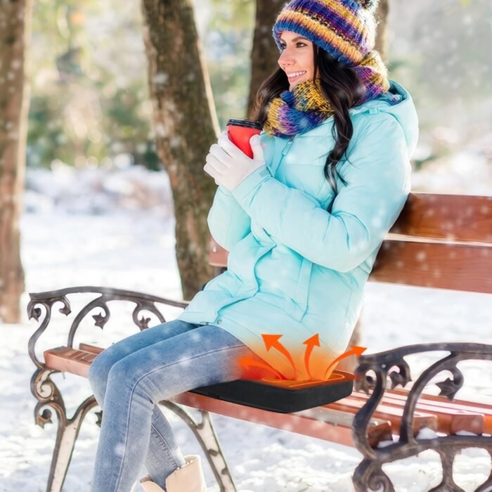 Heated Seat Cushions Portable Heated Stadium Cushion with USB Powered 3 Level Adjustable Temperature Waterproof Heated Seat Pad Outdoor Sports, for Camping Fishing Bleacher Park Work [No Power Bank] - Image 6