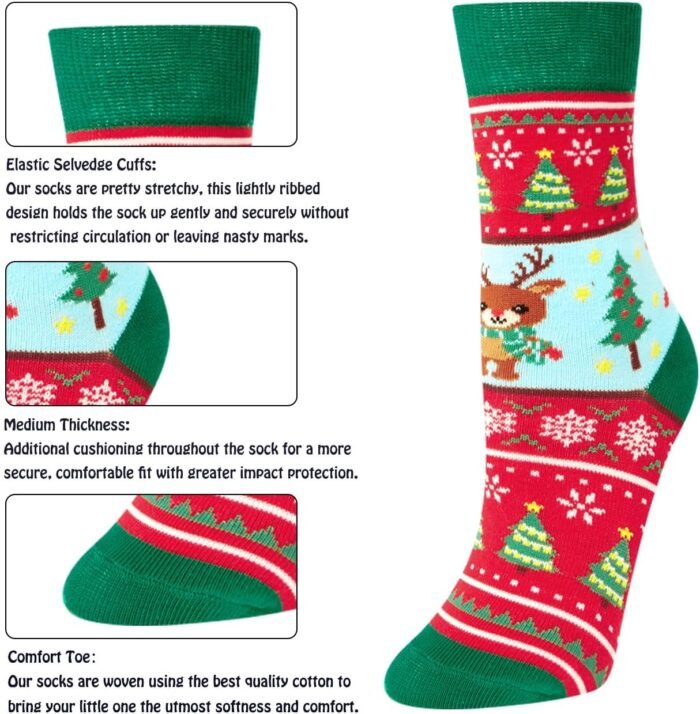 HAPPYPOP Christmas Gifts Stocking Socks for Kids - Secret Santa Socks Xmas Stocking for Boy Girl with Greeting Card - Image 3