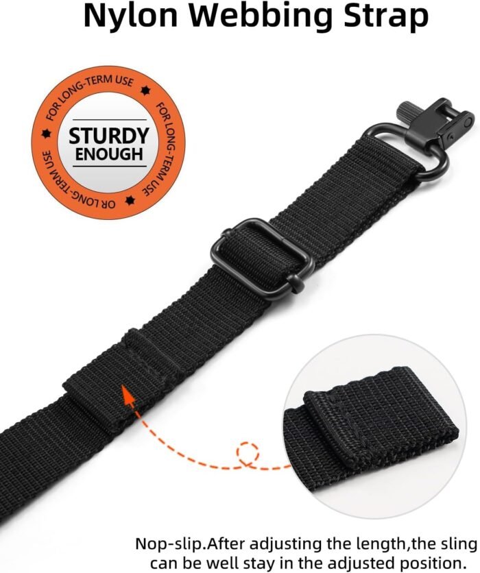 EZshoot Two Point Sling with Swivels, Comfortable Neoprene Padded, Length Adjustable Shoulder Strap for Outdoors - Image 5