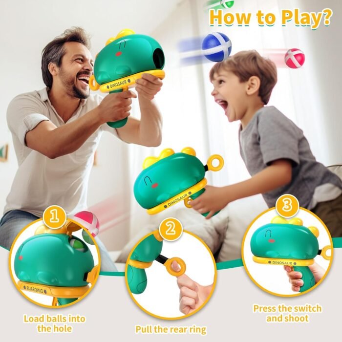 Doloowee Outdoor Toys for 3 4 5 6 Year Old Kids, Dinosaur Dart Board with Sticky Balls for Kids Ages 3-5 6-8, Indoor Outdoor Games Christmas Birthday Gifts for 3 4 5 6-8+ Year Old (Green) - Image 5