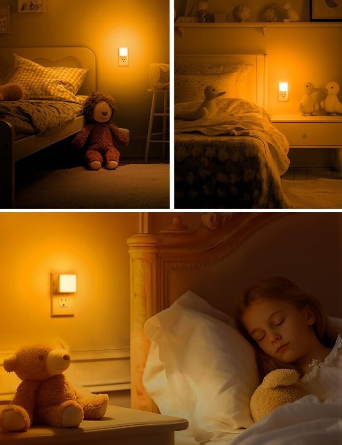 L LOHAS LED Night Lights Plug into Wall 2-Pack, 0.3W Plug in Night Light, Dusk to Dawn, 2000K Amber Light, Sleep Aid Nightlight Auto-On/Off, for Adults Kids Room, Bedroom, Bathroom, Hallway, Non-Dim - Image 5