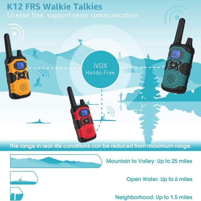 Walkie Talkies for Adults Long Range Rechargeable 4 Pack, Multi-purpose USB 2 Way Radio NOAA Walkie-Talkie with 4500mAh Battery for Family Seniors Care Garage Work Camping Hiking Skiing Cruise - Image 8