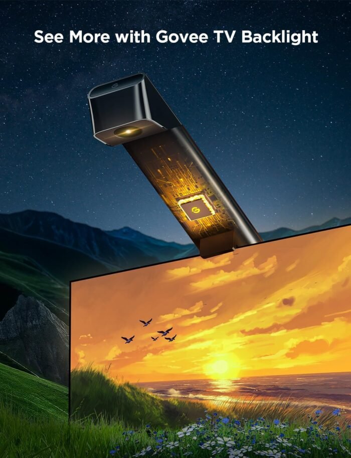 Govee TV Backlight 3 Lite with Fish-Eye Correction Function Sync to 75-85 Inch TVs, 16.4ft RGBICW Wi-Fi TV LED Backlight with Camera, 4 Colors in 1 Lamp Bead, Voice and APP Control, Adapter - Image 7