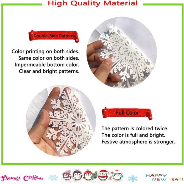 321PCS Snowflake Window Clings for Glass Windows, 9 Sheets Christmas Window Clings for Glass Windows, Winter Window Clings, Xmas Window Clings, Christmas Decorations for Office Clearance Indoor - Image 6
