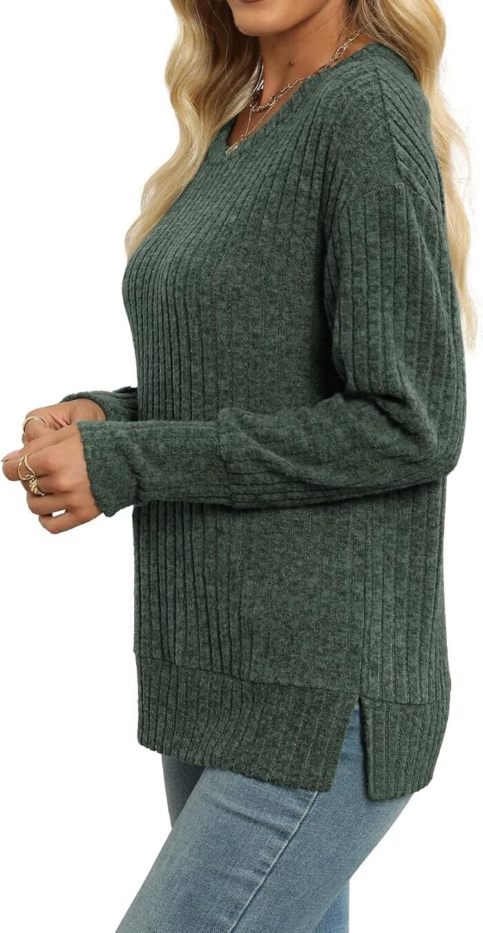 Heymiss Womens Sweaters Dressy Casual Crewneck Long Sleeve Shirts Loose Fall Fashion Sweatshirts - Image 3