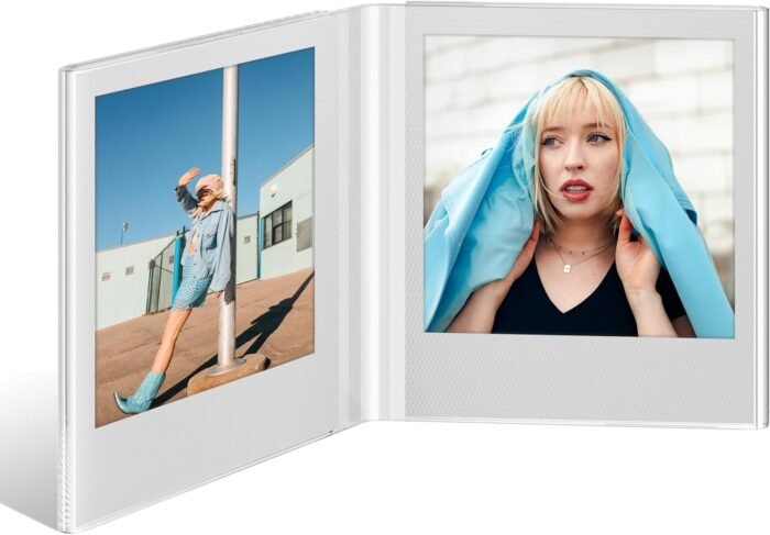 WINKINE Polariod Frame for Photos 4.2''x3.5'', Polaroid Frames fits i-Type/600/SX-70 Films, Acrylic Polaroid Picture Frames, Polaroid Film Instax Frames Desktop, Polaroid Photo Frame for Tabletop