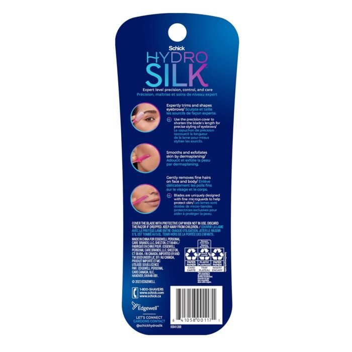 Schick Hydro Silk Touch-Up Dermaplaning Tool with Precision Cover, 3ct | Dermaplane Razor, Face Razors for Women, Eyebrow Razor, Facial Razor, Dermaplaning Razor, Womens Face Razor Peach Fuzz Remover - Image 9