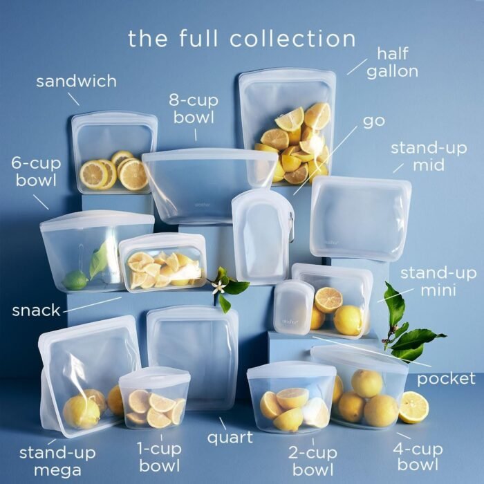 Stasher Premium Silicone Reusable Food Storage Bags, 3-Pack, Multi | Multi-Use Food Storage Bags, Lunch Bag, Travel Containers | BPA Free, Leak-free, Dishwasher-Safe, Eco-friendly - Image 6