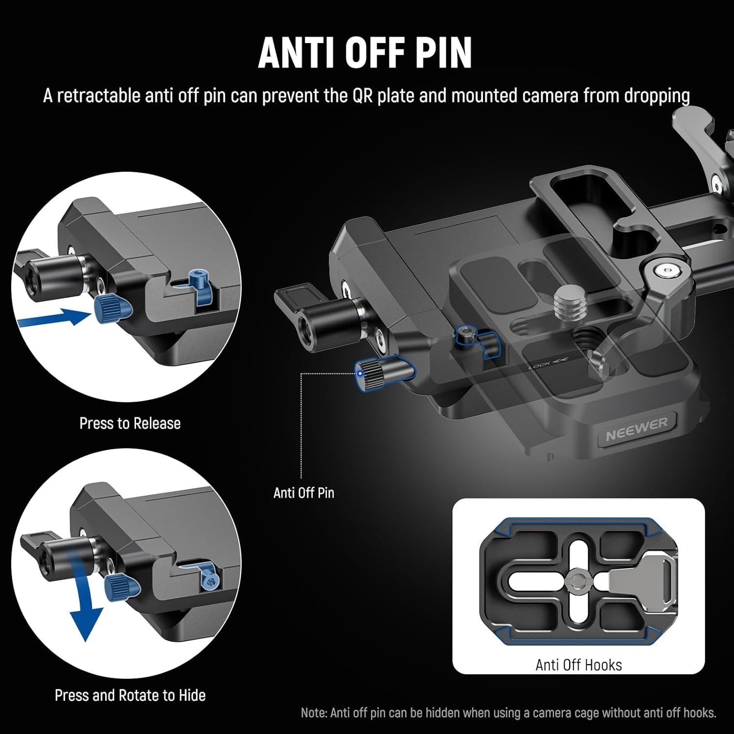 NEEWER V Mount Battery Plate with NATO Rails, Arca Type Baseplate for RS4 Pro RS3 Pro Gimbal, Modular DSLR Camera Video Rig Compatible with SmallRig V Lock Battery Camera Cage, PS016 - Image 3