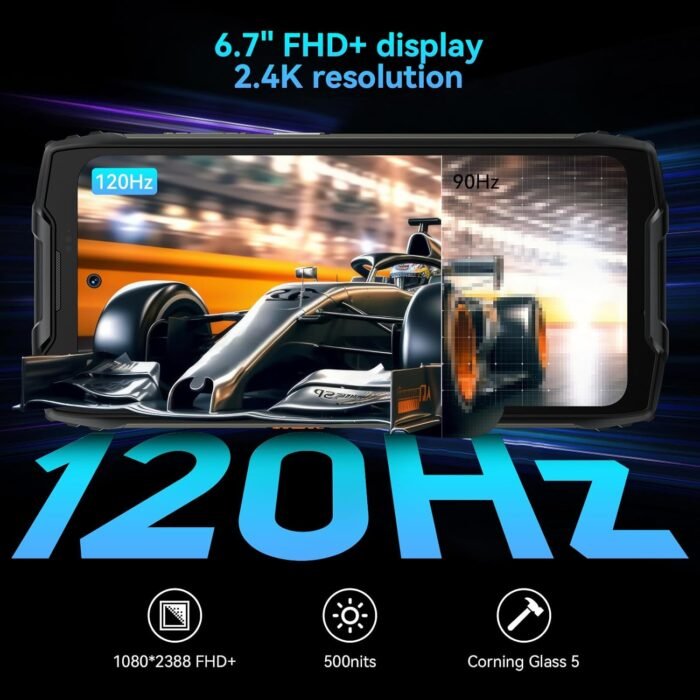 Blackview Phone BV9300Pro 24GB+256GB, Rugged phone 6.7“ 120Hz with 1.32" Customizable Secondary Screen, 15080mAh Battery 64MP+32MP+8MP Camera, 100LM Flashlight, Android 13 Helio G99,Fingerprint ID/NFC - Image 3