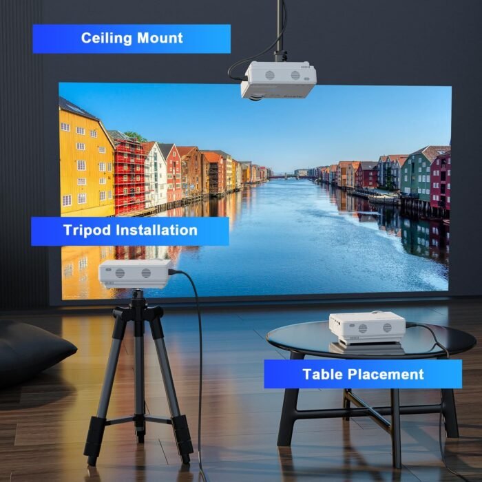 AuKing Projector, 2024 Upgraded Mini Projector, Full HD 1080P Home Theater Video Projector, Compatible with HDMI/USB/AV/Smartphone/TV Box/Laptop - Image 8