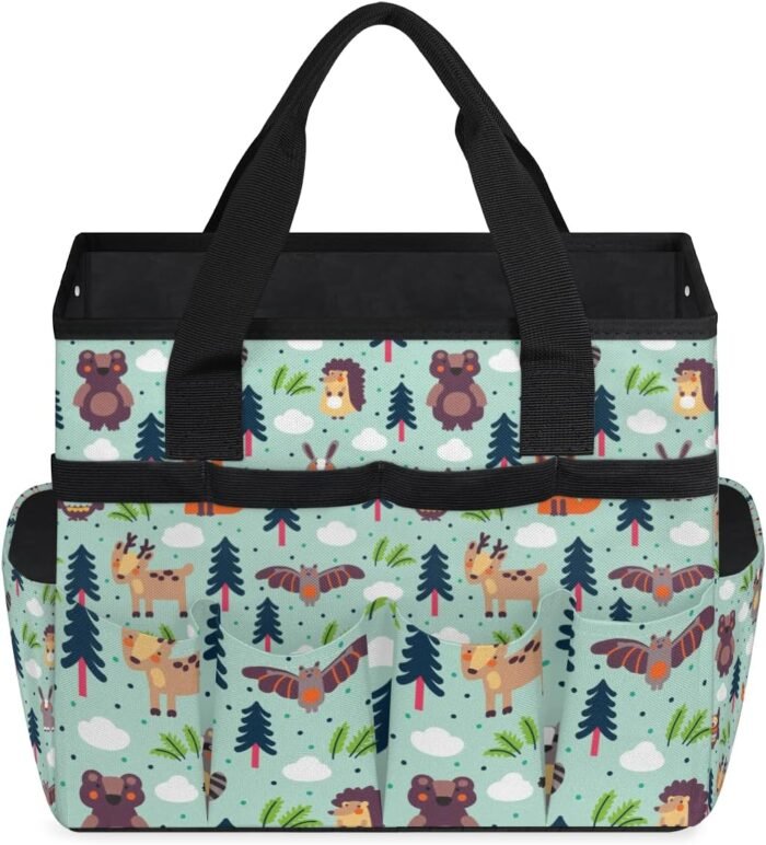 Garden Tote Bag Organizer, Garden Bags for Tools, Portable Garden Tool Bags Cute Storage with Pockets & Handle, Multi-Pocket Gardening Tote Organizer for Outdoor Garden Lawn Yard - Image 2