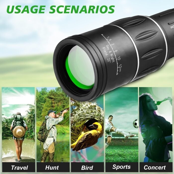 16X52 Mini Monocular Telescope High Powered for Adults, Birthday Gifts for Men Dad Him Husband Teen Boys, BAK4 & FMC Prism Scope for Birdwatching Outdoors Hunting, Cool Gadgets for Men - Image 6