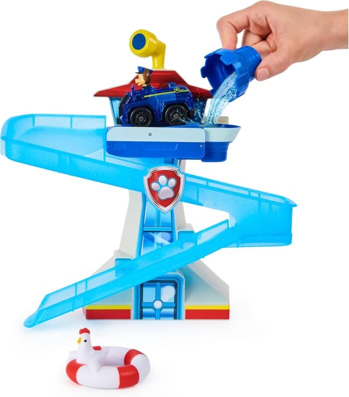 Paw Patrol, Adventure Bay Bath Playset with Light-up Chase Vehicle, Bath Toy for Kids Aged 3 and up - Image 3