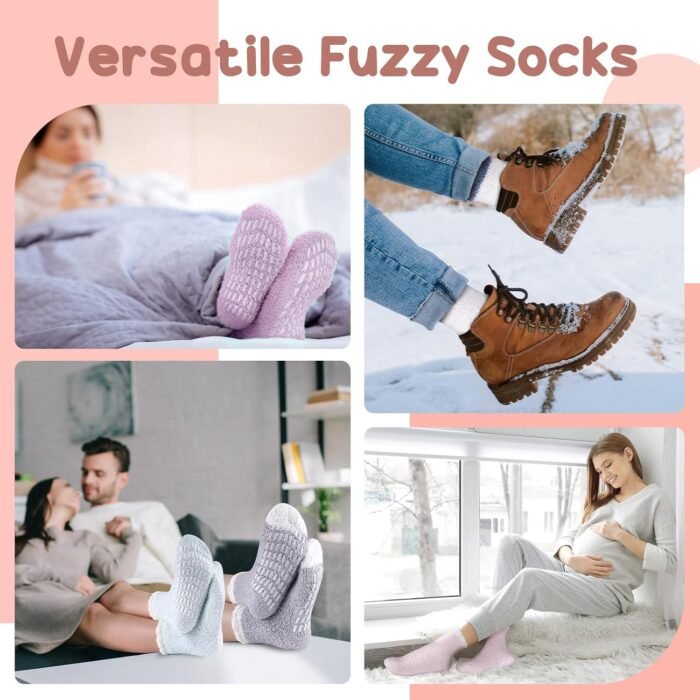Stocking Stuffers for Women Fuzzy Socks - Christmas Gifts for Mom Soft Fluffy Sock Slipper Gifts for Teen Girls Her - Image 6