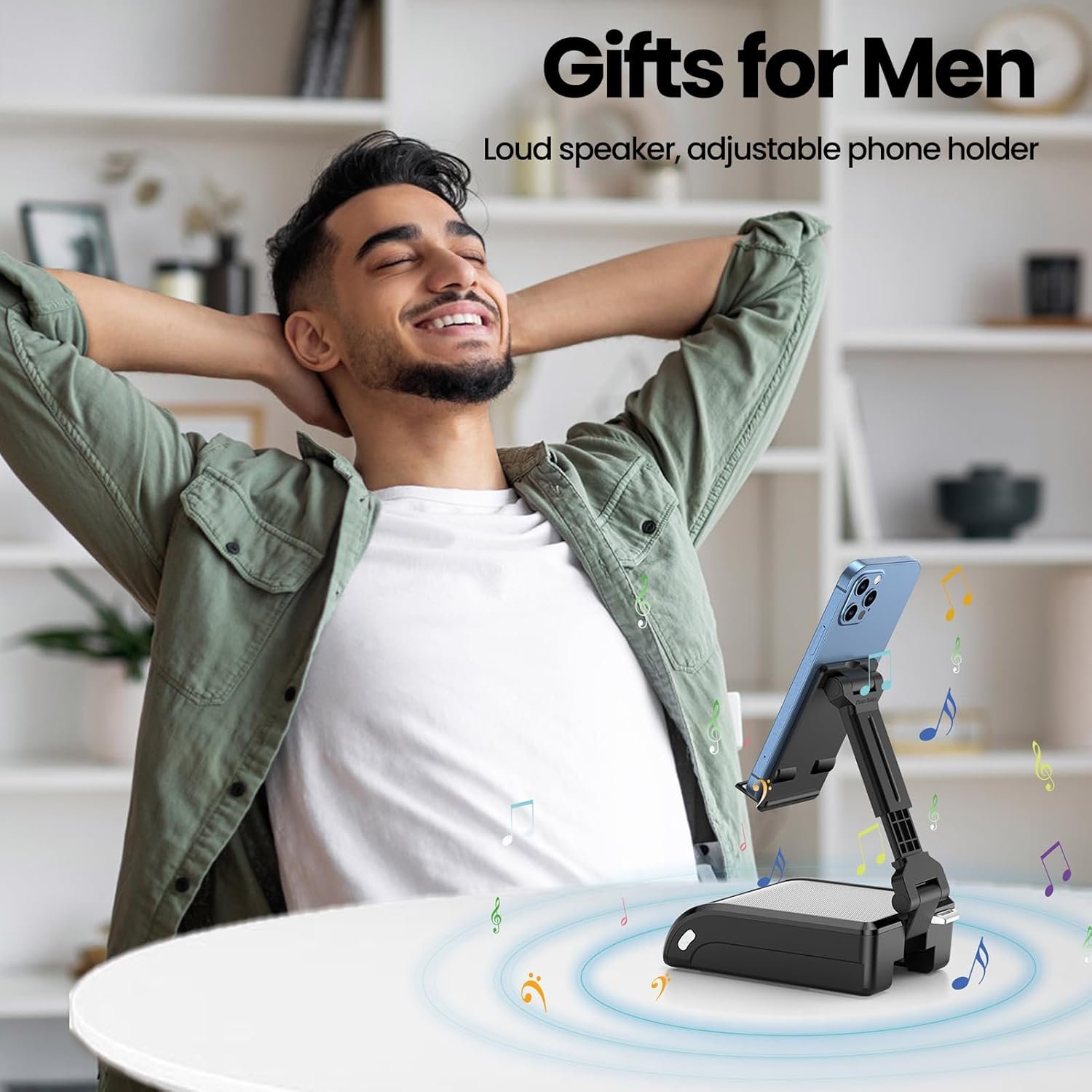 Men Female Dad Festival Gift - Cool Boy Friend Portable Bluetooth Speaker with Phone Stand Wife Kitchen Mens Gadgets Accessories Great Holiday Birthday Present Tech Christmas Father Gifts Son for Mom - Image 4
