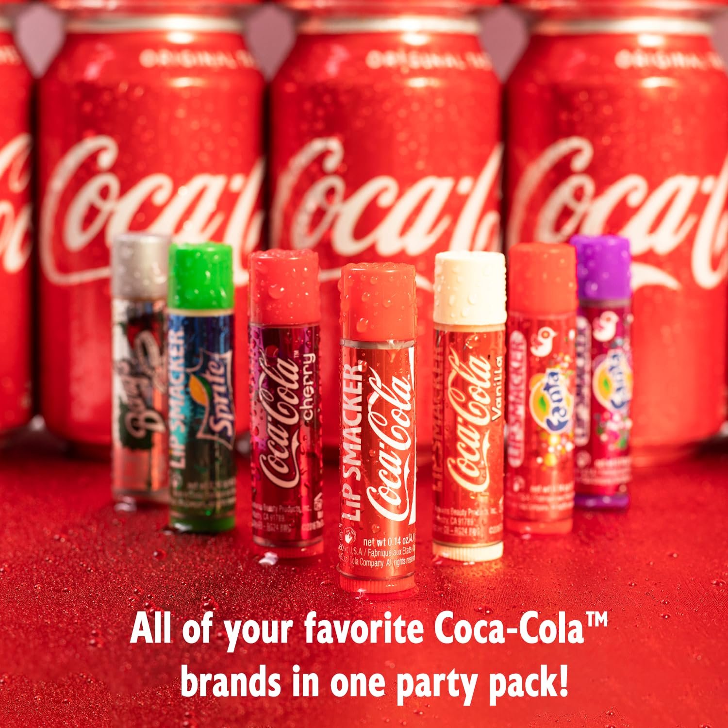 Lip Smacker Coca-Cola Flavored Balm, 8 Count, Flavors Coke, Cherry Vanilla Sprite, Root Beer, Orange Fanta, Grape Strawberry Fanta - Image 3
