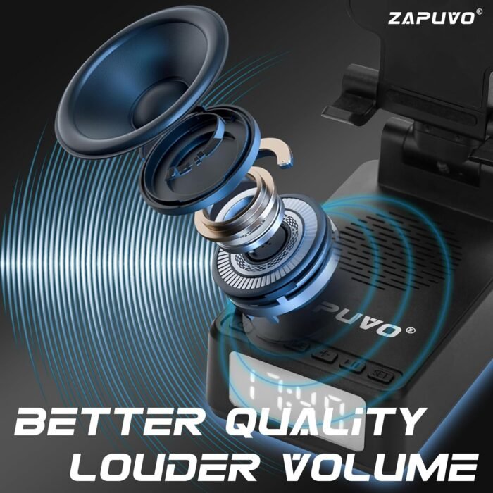 Bluetooth Speaker with Phone Wireless Charging Phone Stand, Men Gifts for Dad Christmas Xmas from Daughter Son, Husband Him Anniversary Birthday Gifts from Wife, Cool Gadgets Stocking Stuffers - Image 3