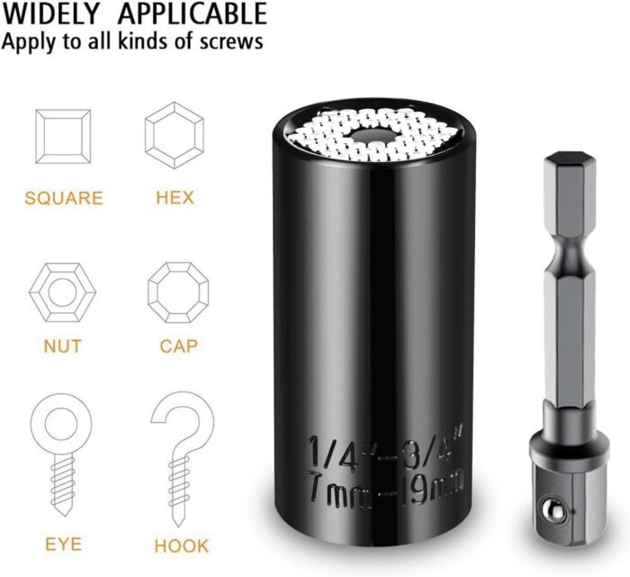 Stocking Stuffers for Men, Super Universal Socket Tools Gifts for Men- Mens Christmas Gifts, Cool Stuff Gadgets for Men Birthday Gifts for Dad Women Husband, Socket Set with Power Drill Adapter - Image 2