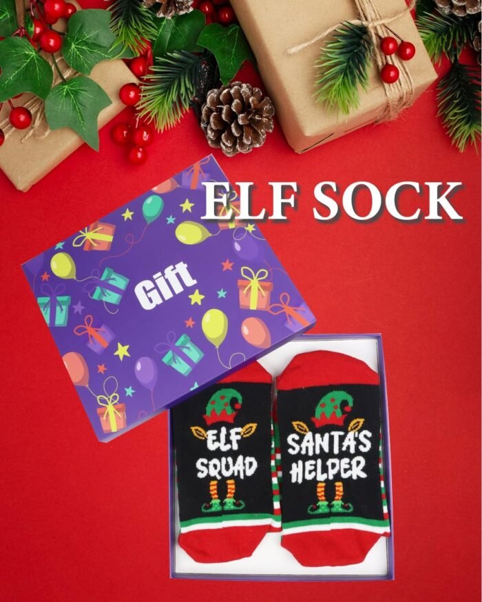 Christmas Gifts Stocking Socks for Kids 6-10 Years Old, Boys Girls Elf Socks, Elf Squad Socks for Kids Xmas Stocking Stuffers - Image 3