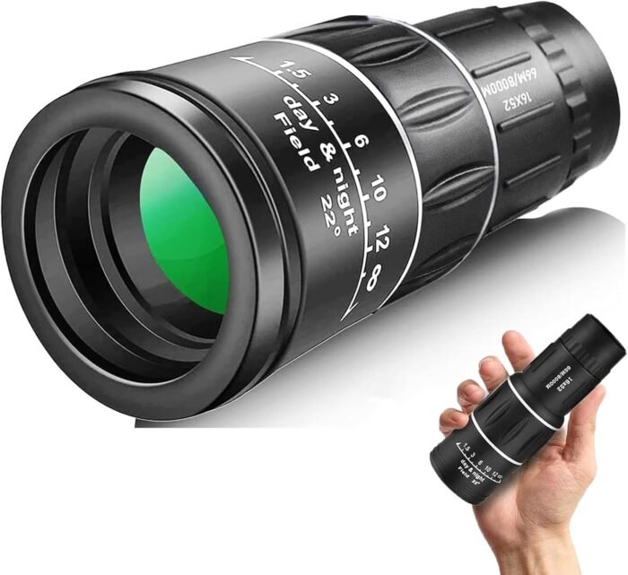 16X52 Mini Monocular Telescope High Powered for Adults, Birthday Gifts for Men Dad Him Husband Teen Boys, BAK4 & FMC Prism Scope for Birdwatching Outdoors Hunting, Cool Gadgets for Men