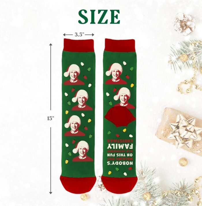 Funny Christmas Socks for Women Men, National Lampoons Christmas Vacation Costume Accessories, Winter Warm Knitted Socks - Image 2