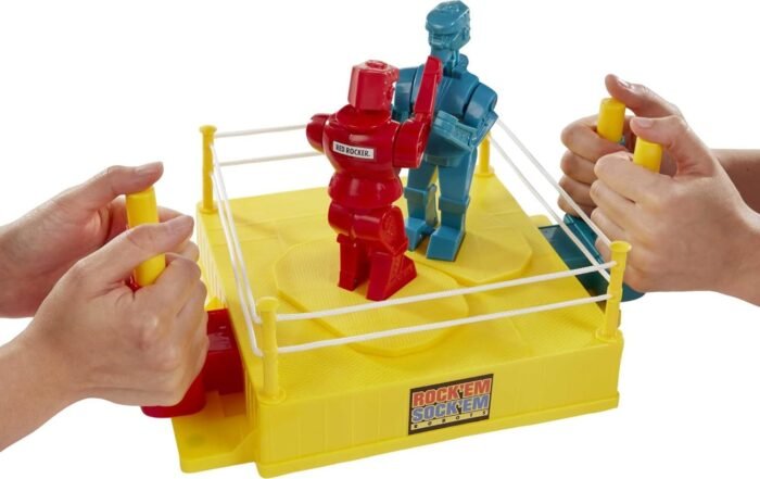 Mattel Games Rock 'Em Sock 'Em Robots Kids Game, Fighting Robots with Red Rocker & Blue Bomber, Knock His Block Off - Image 3