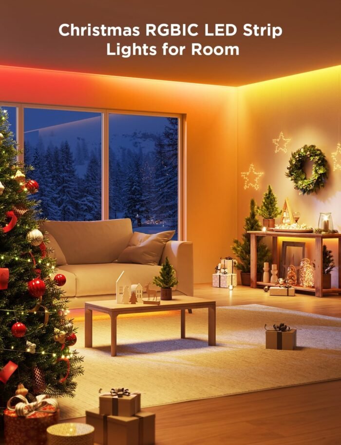 Govee RGBIC LED Strip Lights, Smart LED Lights for Bedroom, Bluetooth LED Lights APP Control, DIY Multiple Colors on One Line, Color Changing LED Strip Lighting Music Sync, Christmas Decor, 16.4ft - Image 3