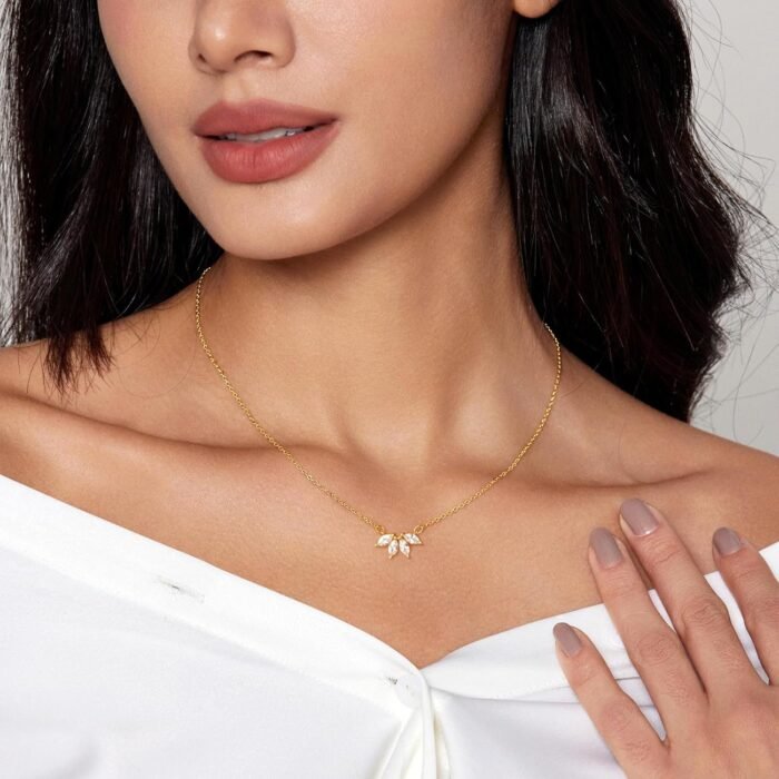 Zeffy Diamond Necklaces for Women, Dainty Gold Necklace 18k Gold Plated Layered Necklaces Simple Gold CZ Diamond Pendant Necklaces for Women Trendy Jewelry Gifts for Girls - Image 3