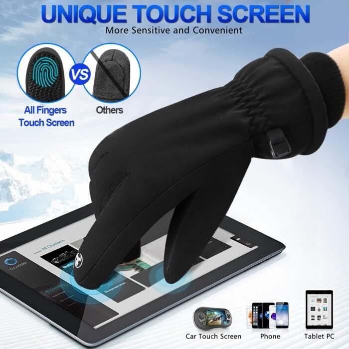 Winter Gloves Touchscreen Gloves Cold Weather Windproof Gloves Warm Thermal Gloves for Running Cycling Outdoor Activities for Men and Women - Image 5