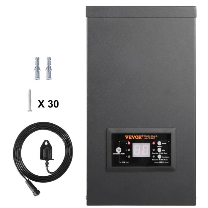 VEVOR 600W Landscape Transformer, Timer & Photocell Sensor Equipped, Weatherproof Outdoor Lighting Converter, 120V AC to 12V/14V AC, Ideal for Exterior, Spotlight, Pathway,ETL Certi - Image 9
