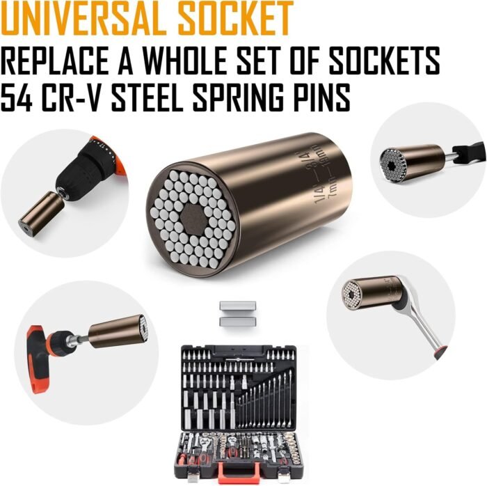 Lenski Stocking Stuffers for Adults Men, Super Universal Socket Gifts for Men, Christmas Gifts for Men, Mens Gifts for Dad Him Grandpa, Dad Gifts for Men Who Have Everything Cool Stuff Gadgets for Men - Image 3